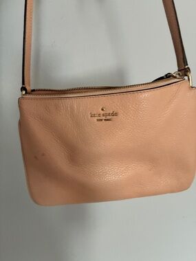 kate spade Peach Pebbled Leather Crossbody with Gold Logo
